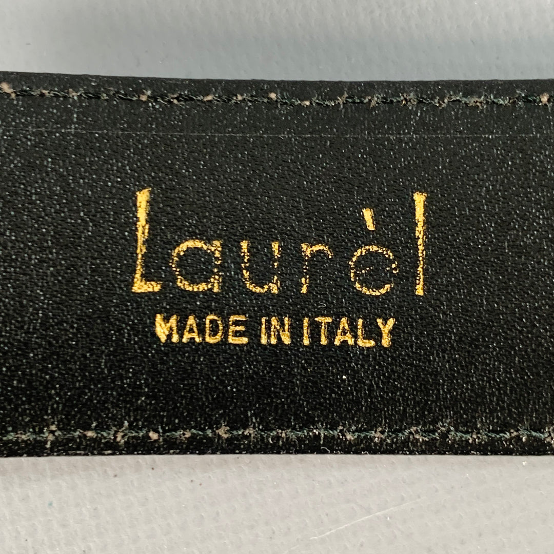 LAUREL Size S Black White Perforated Two Tone Leather Belt LAUREL Size S Black White Perforated Two Tone Leather Belt  main image 3