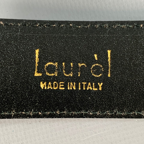 LAUREL Size S Black White Perforated Two Tone Leather Belt