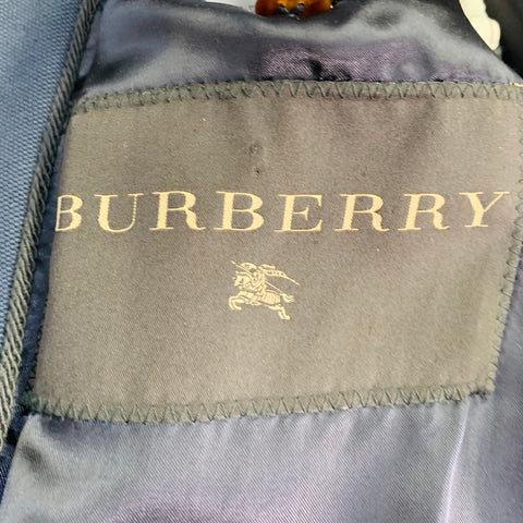 BURBERRY PRORSUM SS07 Size 38 Navy Rhinestone Cotton Wool Military Style Peacoat