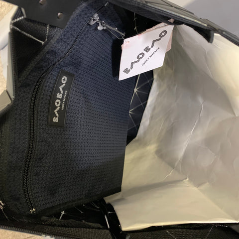 BOA BOA ISSEY MIYAKE Black Triangle Leather Tote Bags