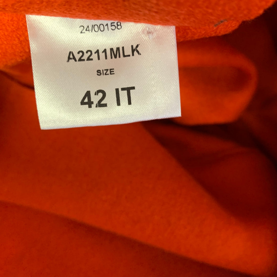 HARRIS WHARF LONDON Size M Orange Wool Textured Double Breasted Jacket