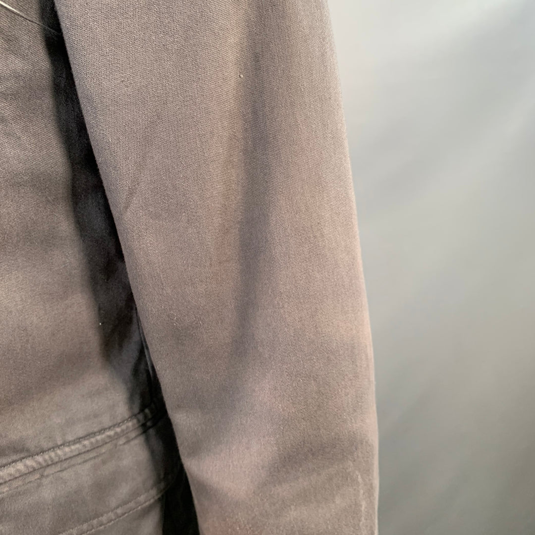 BURBERRY BRIT Size L Grey Slate Cotton Buttoned Jacket