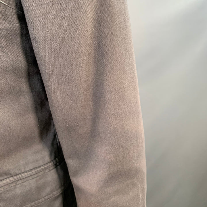 BURBERRY BRIT Size L Grey Slate Cotton Buttoned Jacket