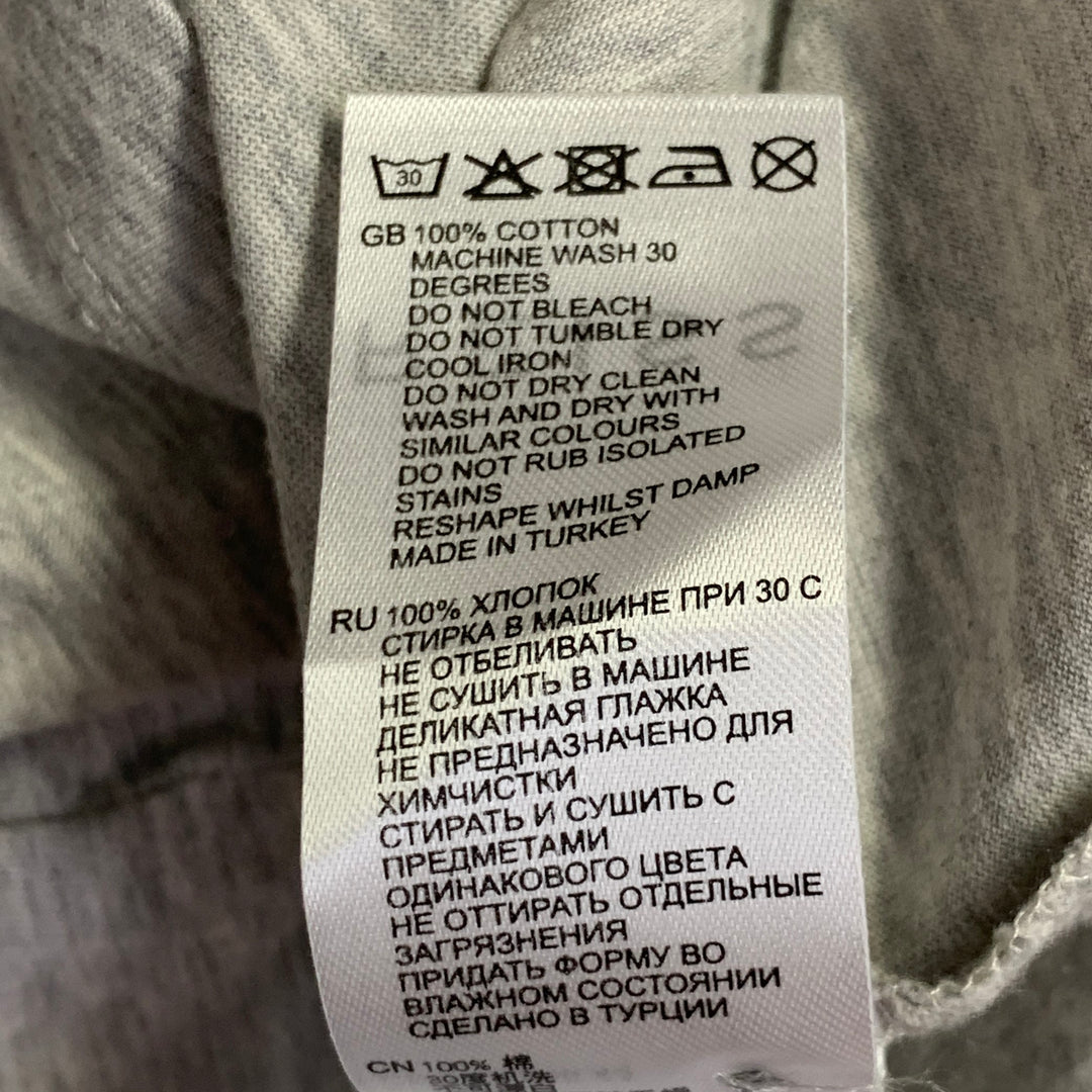 REISS Size S Elliot Grey Heather Cotton One Pocket Polo