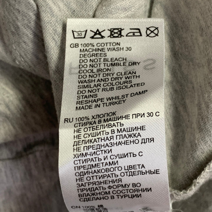 REISS Size S Elliot Grey Heather Cotton One Pocket Polo