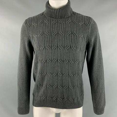 TASSO ELBA Taille M Pull Col Roulé en Maille Gris