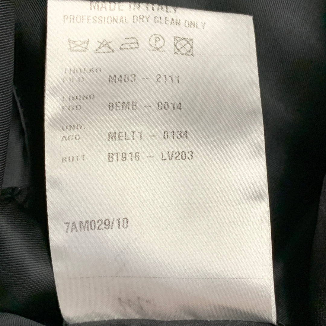 LANVIN Size 42 Black Silk Cotton Notch Lapel Sport Coat