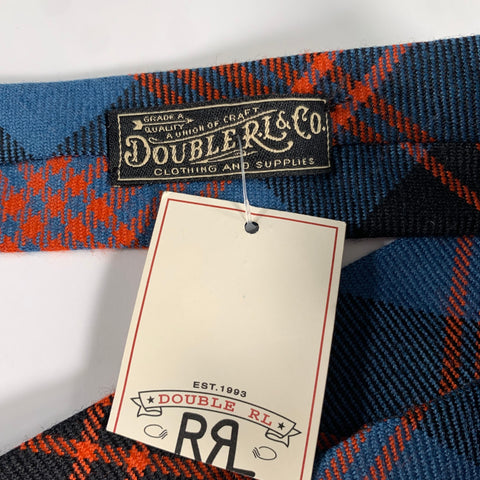 RRL by RALPH LAUREN Blue Orange Tartan Wool Tie