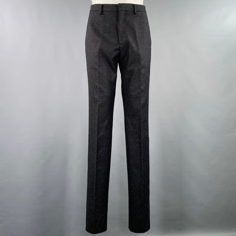 CALVIN KLEIN COLLECTION Size 38 Black White Heather Suit
