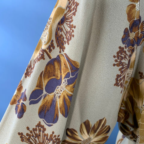 Chemise à manches longues oversize AMI by ALEXANDRE MATTIUSSI Taille M Marron fauve à motifs floraux et une poche