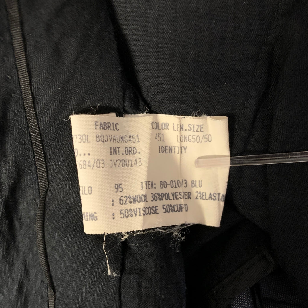 JOHN VARVATOS Size 40 Blue Wool Blend Notch Lapel Suit