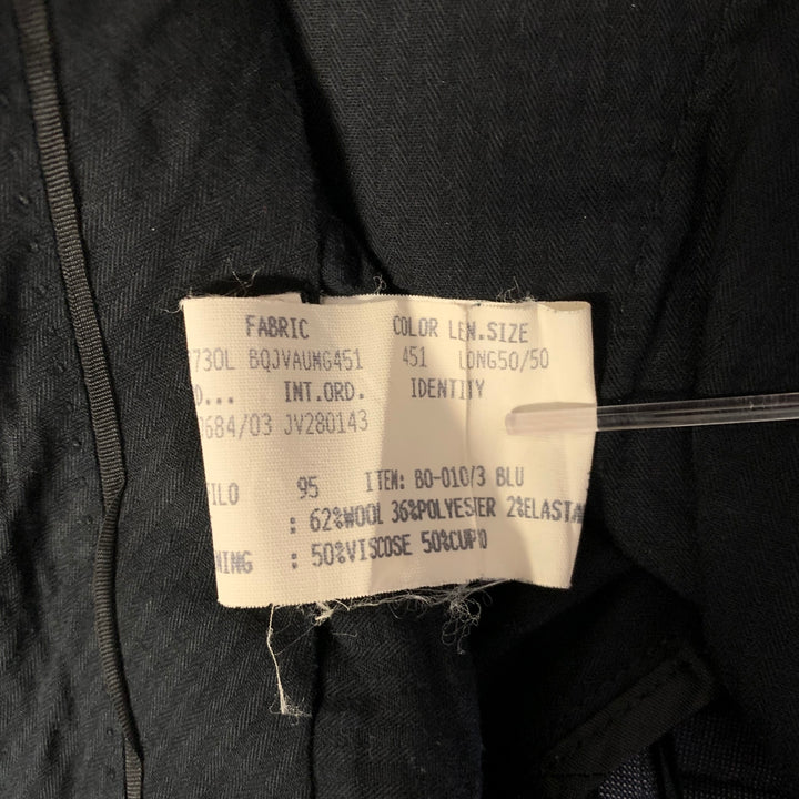 JOHN VARVATOS Size 40 Blue Wool Blend Notch Lapel Suit