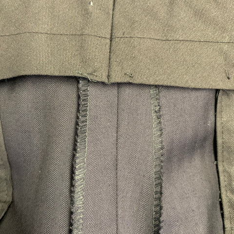 O'CONNELL'S Size 42 Long Navy Herringbone Wool Notch Lapel Suit
