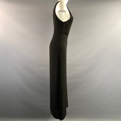 ALICE + OLIVIA Size L Black Polyeser Lurex Back Zip Long Dress