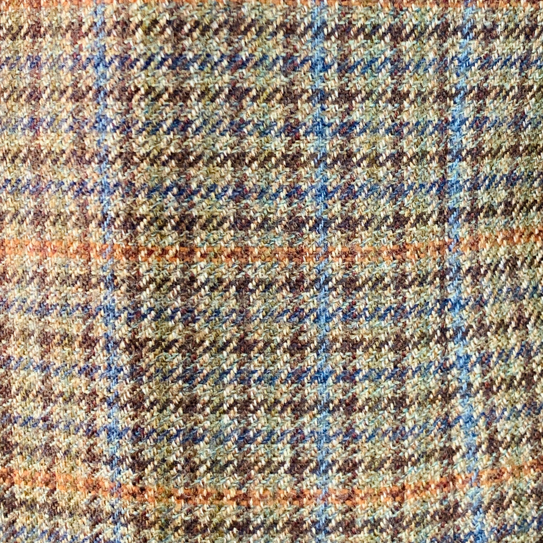 KROON Size 42 Regular Brown Blue Orange Glenplaid Virgin Wool Sport Coat