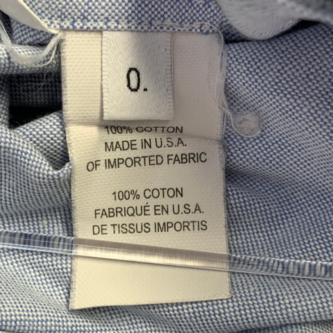 THOM BROWNE Size S Blue Oxford Cotton One Pocket Long Sleeve Shirt