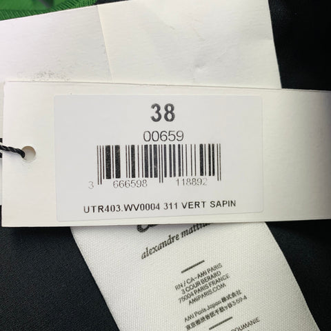 AMI by ALEXANDRE MATTIUSSI Size 8 Green Virgin Wool Twill Flat Front Dress Pants