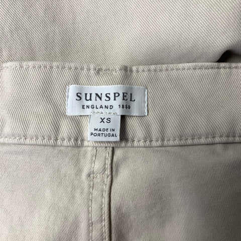 SUNSPEL Size XS Cream Cotton Tapered Casual Pants