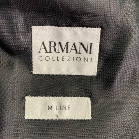 ARMANI COLLEZIONI Size 38 Navy Charcoal Grey Checkered Suit