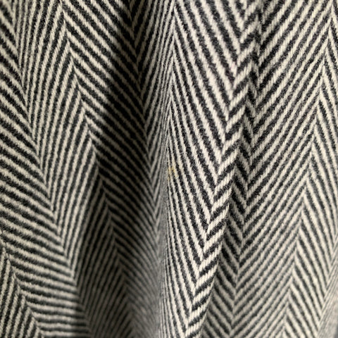OFFICINE GENERALE Size 38 Grey Black Herringbone Wool Belted Dress Pants