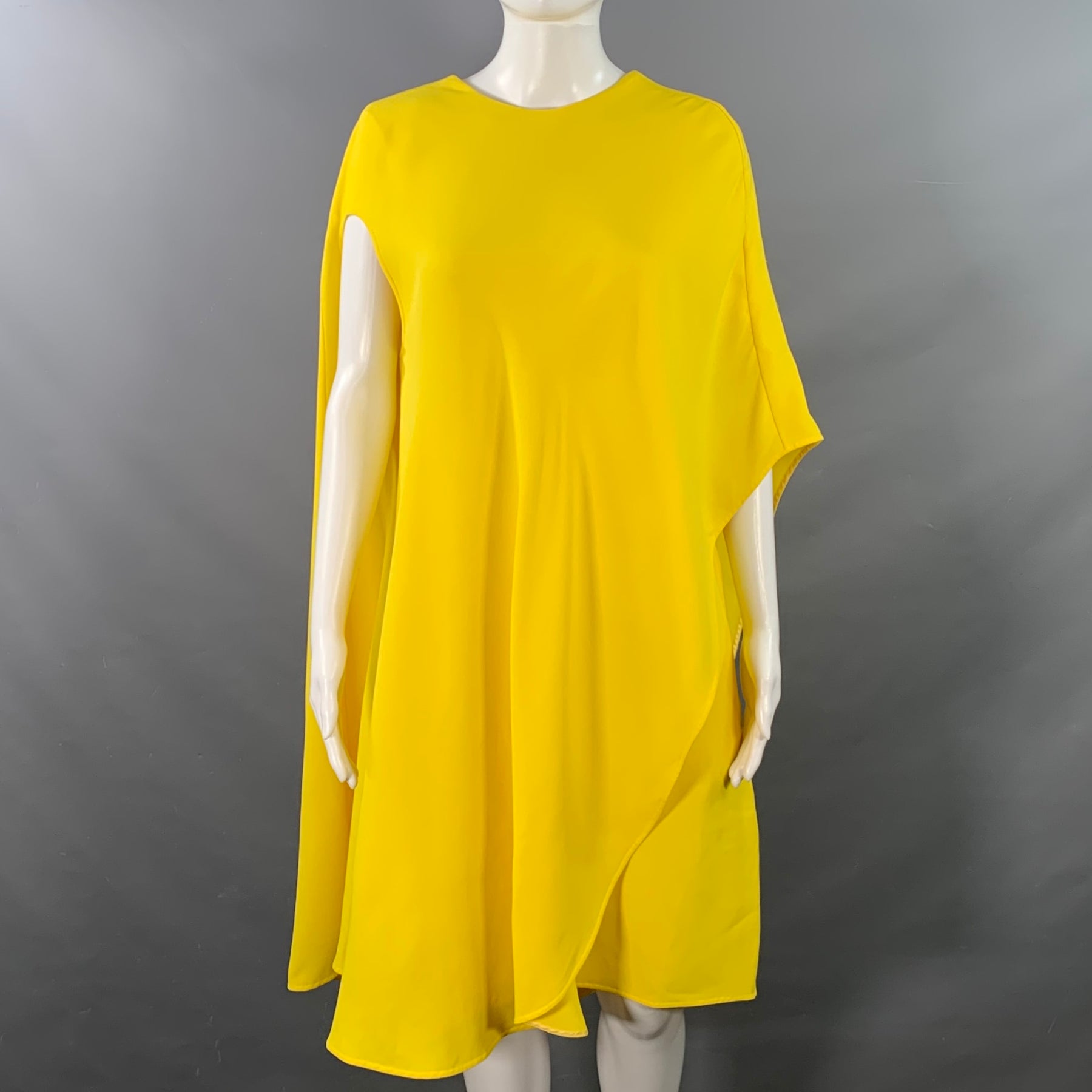 calvin klein yellow dress CALVIN KLEIN 205W39NYC Size 2 Yellow Silk Wool Layered Poncho Dress – Sui  Generis Designer Consignment