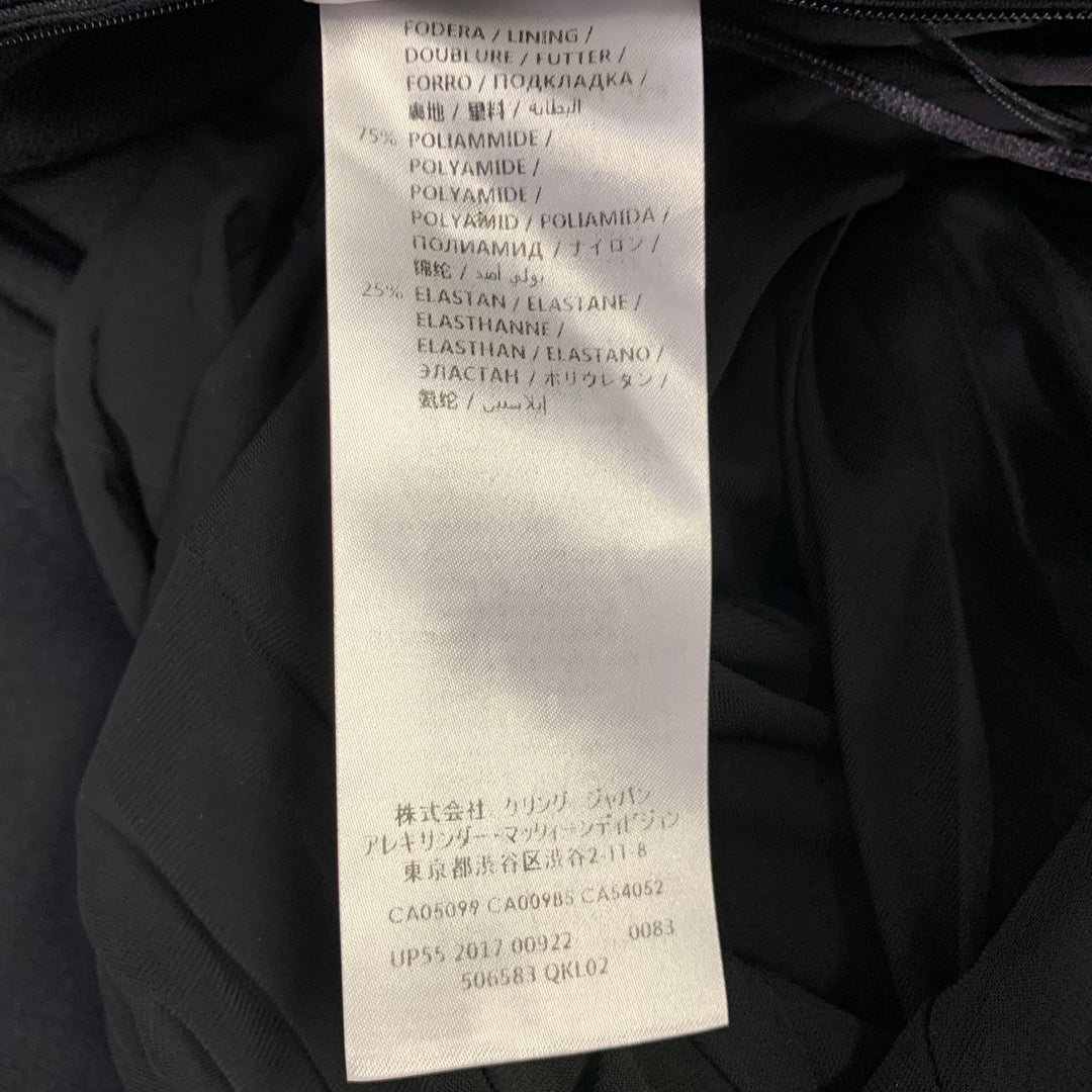ALEXANDER MCQUEEN Size 8 Black Viscose Pleated 3/4 Sleeves Dress