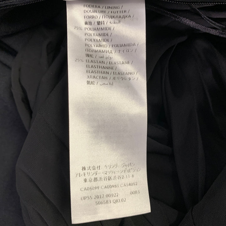 ALEXANDER MCQUEEN Size 8 Black Viscose Pleated 3/4 Sleeves Dress