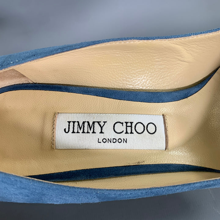 JIMMY CHOO Size 9 Blue Suede J0001474039 Suede Pumps