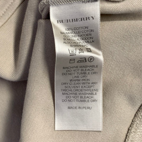 BURBERRY LONDON Size M Beige Logo Cotton 1/4 Zip Pullover