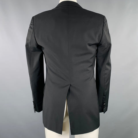 PAUL SMITH Size 38 Black Wool Mohair Tuxedo Sport Coat