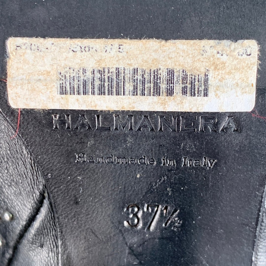 HALMANERA Size 7.5 Black Studded Back Zipper Ankle Bootiess
