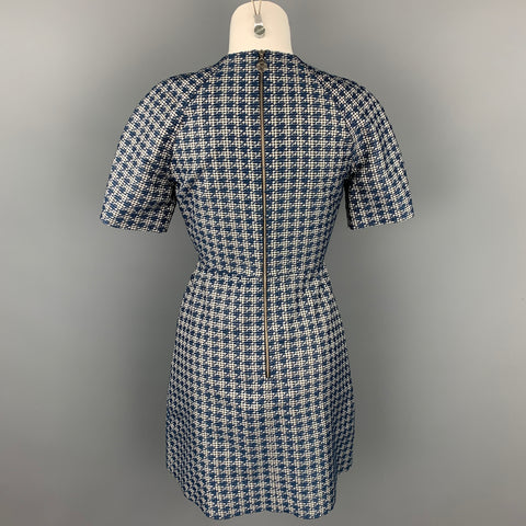 MAISON KITSUNE Size 4 Blue Gingham Polyester Blend Sleeveless Dress