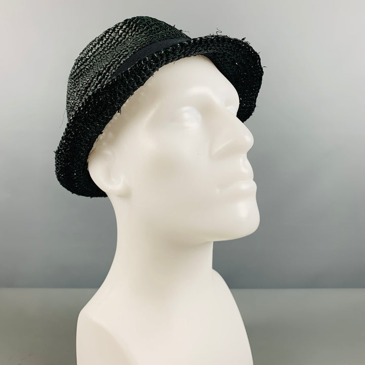 JOHN VARVATOS Size S/M Black Woven Paper Yarn Hats