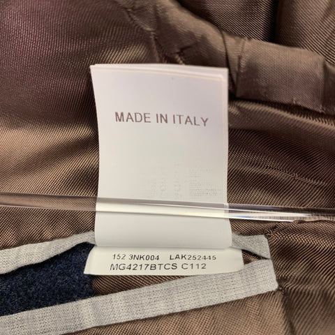 BRUNELLO CUCINELLI Size 38 Navy Grey Plaid Notch Lapel Sport Coat