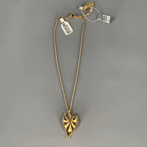 PILGRIM Gold Cream Leaves Necklace