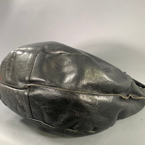 IL BISONTE Black Leather Hobo Handbag & Leather Goods