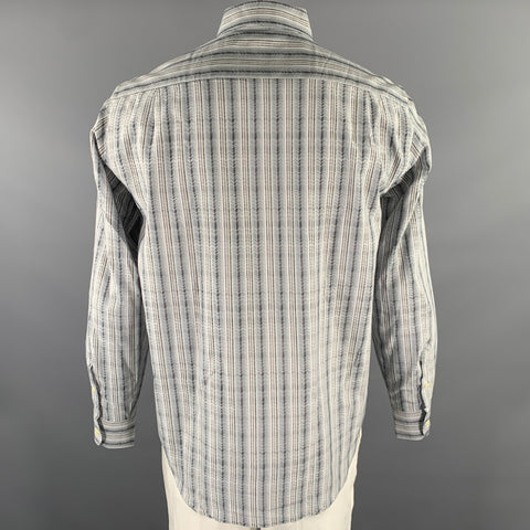 MISSONI Size L Grey Multi-Color Zig Zag Stripe Long Sleeve Shirt