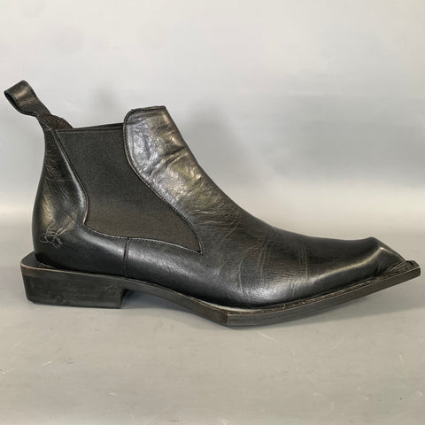 JOHN FLUEVOG Size 9.5 Black Leather Pointed Toe Boots