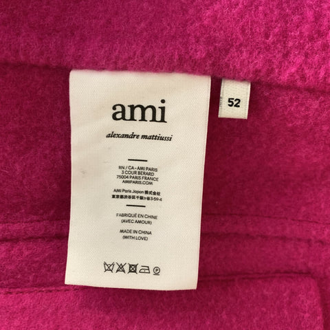 AMI by ALEXANDRE MATTIUSSI Size L Pink Wool Patch Pockets Coat