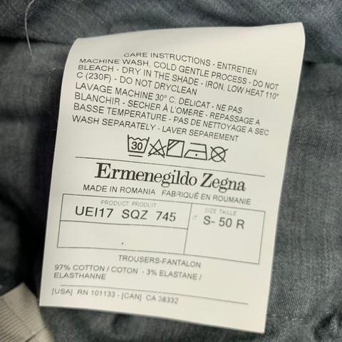 ERMENEGILDO ZEGNA Size 34 Tan Cotton Blend Flat Front Casual Pants