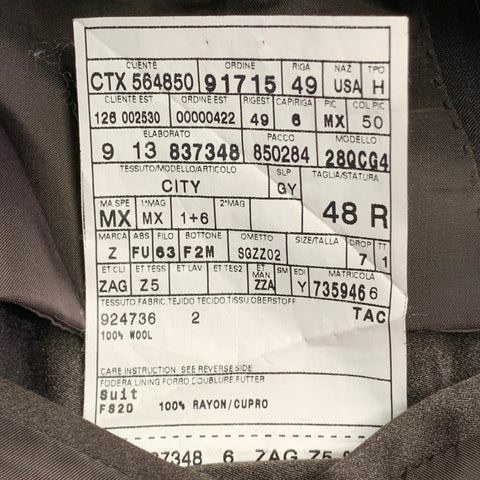 Z ZEGNA Size 38 Brown Blue Pinstripe Wool Single Breasted Notch Lapel Suit