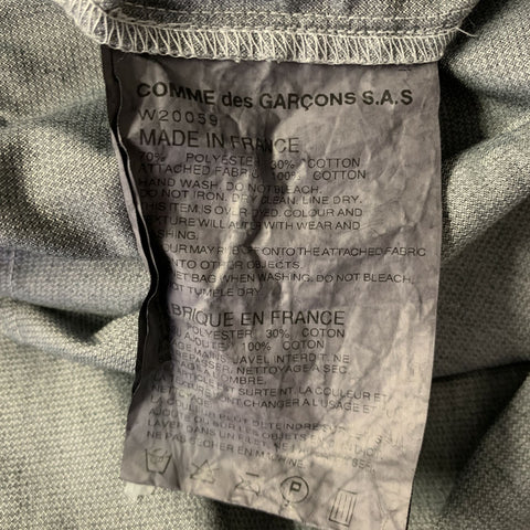 COMME des GARCONS SHIRT Size L Grey Black Color Block Long Sleeve Shirt