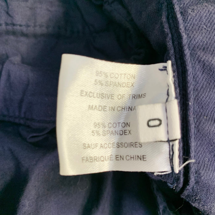 PROENZA SCHOULER Size 0 Navy Black Cotton Blend Marbled Belted Button Fly Shorts