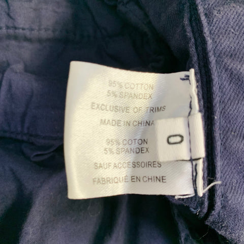 PROENZA SCHOULER Size 0 Navy Black Cotton Blend Marbled Belted Button Fly Shorts