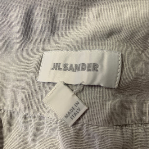 JIL SANDER Size M Grey Cotton Button Up Long Sleeve Shirt