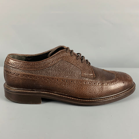 SUIT SUPPLY Size 9 Brown Perforated Wingtip Lace Up Shoes