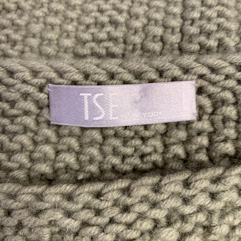 TSE Size M Sage Green Chunky Knit Pullover