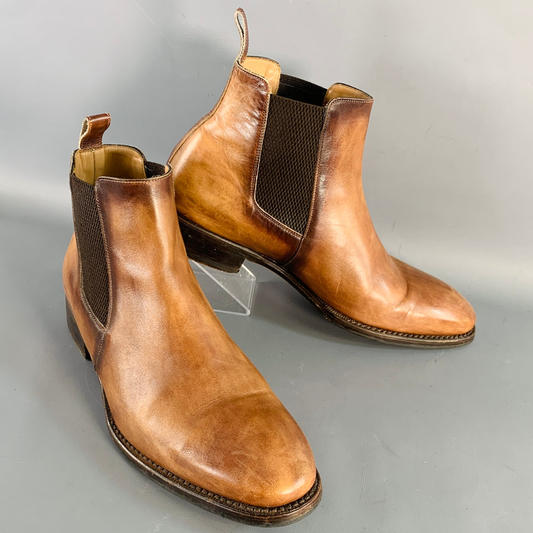 CALZOLERIA HARRIS Size 9.5 Brown Antique Leather Chelsea Ankle Boots Calzoleria Harris Men | The RealReal main image 3