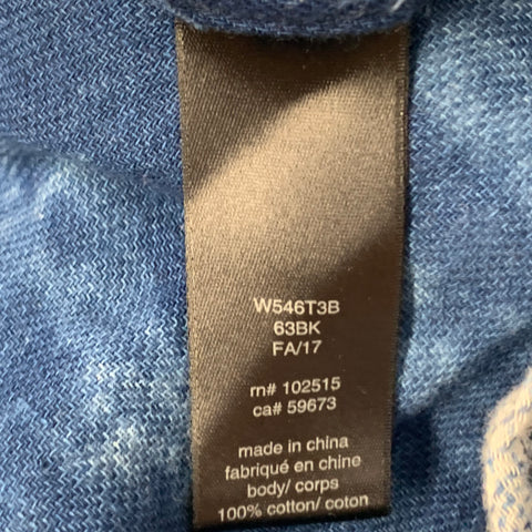 JOHN VARVATOS STAR USA Size M Blue White Plaid Cotton Long Sleeve Shirt