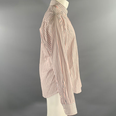 THOM BROWNE Size M White Red Navy Stripe Button Down Long Sleeve Shirt